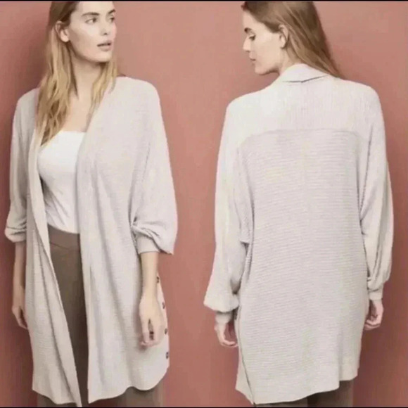 Anthropologie SATURDAY SUNDAY Acadia Cloudfleece Ribbed Long Cardigan Duster S - Picture 1 of 6